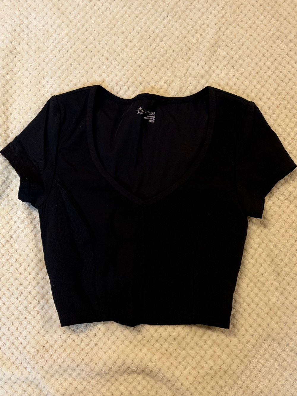 Women's Black V-Neck Short Sleeve Tee - Classic Fit